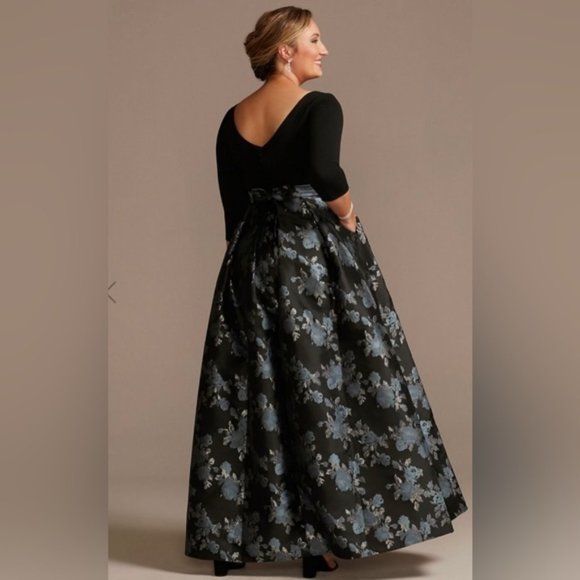 Perfect for Prom Dress - Black, light blue & silver floral dress - Picture 1 of 6